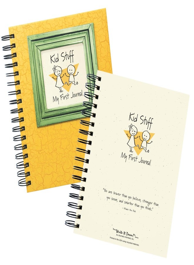Write it Down series by Journals Unlimited, Guided Journal, Kid Stuff, My First Journal, Full-size 7.5"x 9", Yellow Hard Cover, Made in USA - Image 2