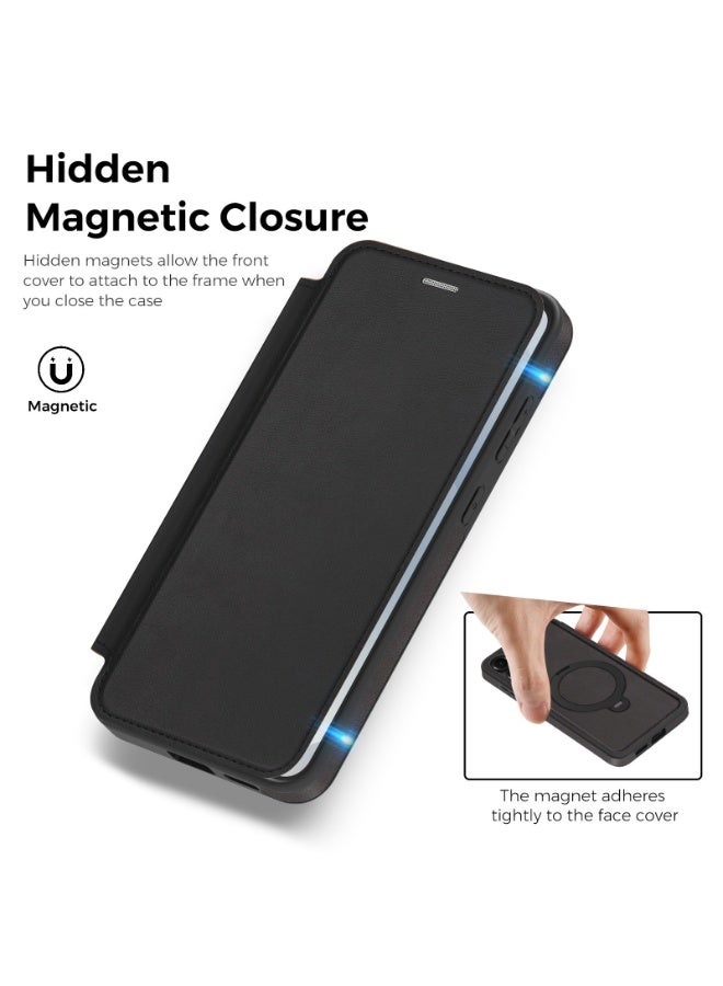 Magnetic Flip Leather Wallet Case for Samsung Galaxy S26, S26 Plus, S25, S25 Plus, S24, S24 Plus with RFID Blocking and Shockproof Protection - Image 3