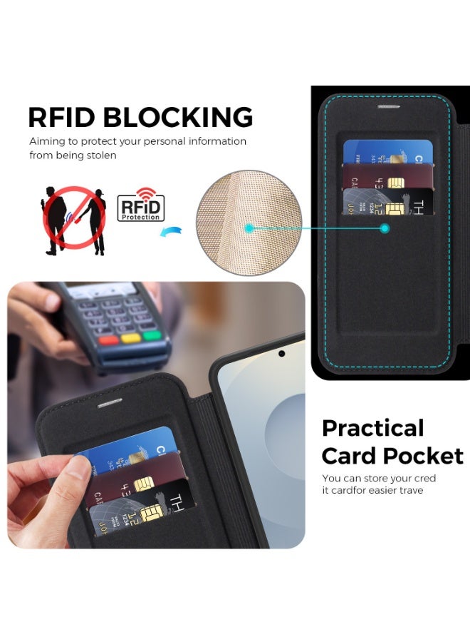 Magnetic Flip Leather Wallet Case for Samsung Galaxy S26, S26 Plus, S25, S25 Plus, S24, S24 Plus with RFID Blocking and Shockproof Protection - Image 2