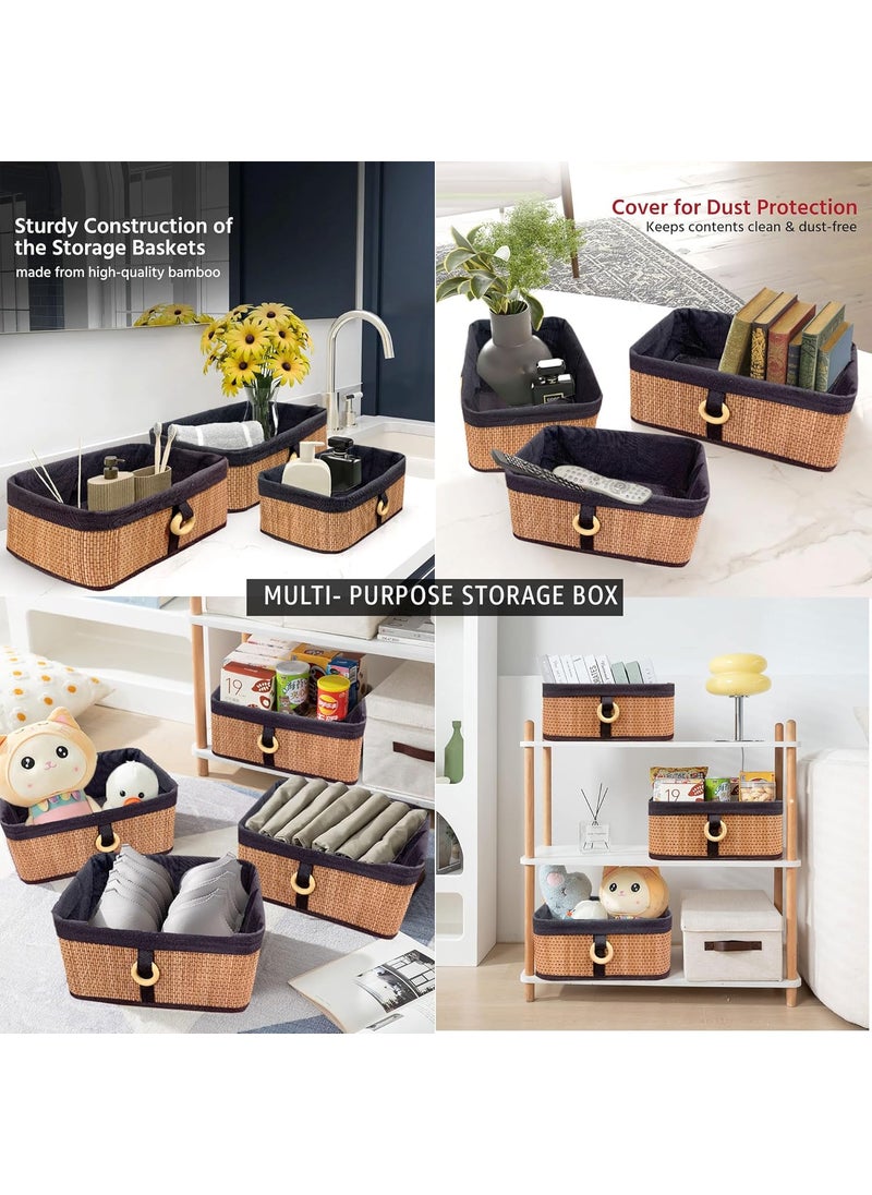 UmI. Umi Brick Storage Box Bamboo 30x20x12 cm EcoFriendly Foldable Basket for Home Natural Pack of 1  - Image 4