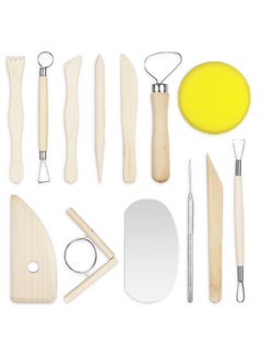 Mordely 13 Pcs Pottery Clay Tools, Ceramic Clay Modeling Sculpting Tools, Professional Scraper Modelling Tool for Polymer Clay Carving, Shaping, Detailing  - Image 1