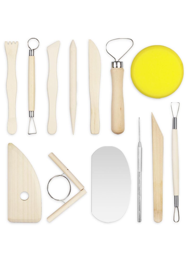 Mordely 13 Pcs Pottery Clay Tools, Ceramic Clay Modeling Sculpting Tools, Professional Scraper Modelling Tool for Polymer Clay Carving, Shaping, Detailing  - Image 1