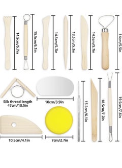 Mordely 13 Pcs Pottery Clay Tools, Ceramic Clay Modeling Sculpting Tools, Professional Scraper Modelling Tool for Polymer Clay Carving, Shaping, Detailing  - Image 2