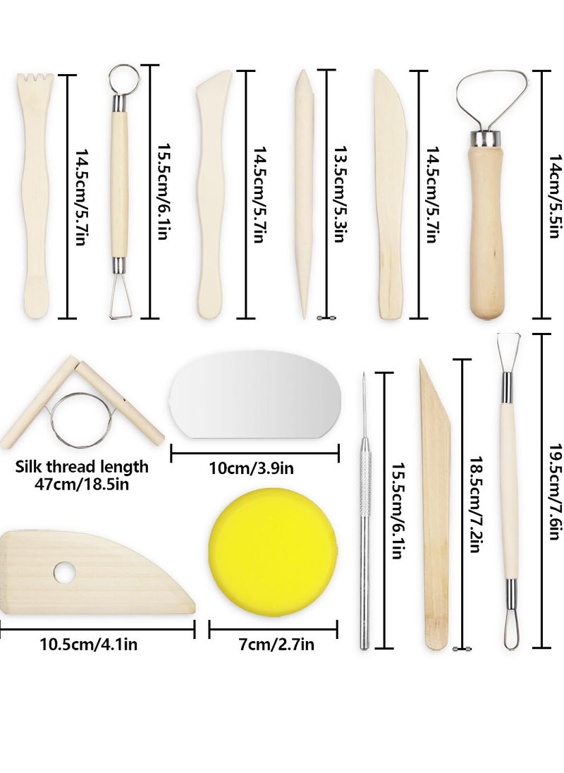 Mordely 13 Pcs Pottery Clay Tools, Ceramic Clay Modeling Sculpting Tools, Professional Scraper Modelling Tool for Polymer Clay Carving, Shaping, Detailing  - Image 2