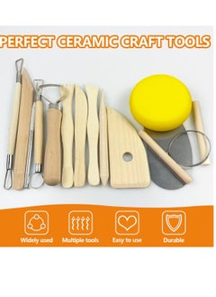 Mordely 13 Pcs Pottery Clay Tools, Ceramic Clay Modeling Sculpting Tools, Professional Scraper Modelling Tool for Polymer Clay Carving, Shaping, Detailing  - Image 3