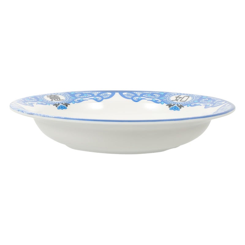 Melamine Vintage Blue Snack Plate Sturdy Cold Dish Serving Plates For Party Restaurant - Image 2