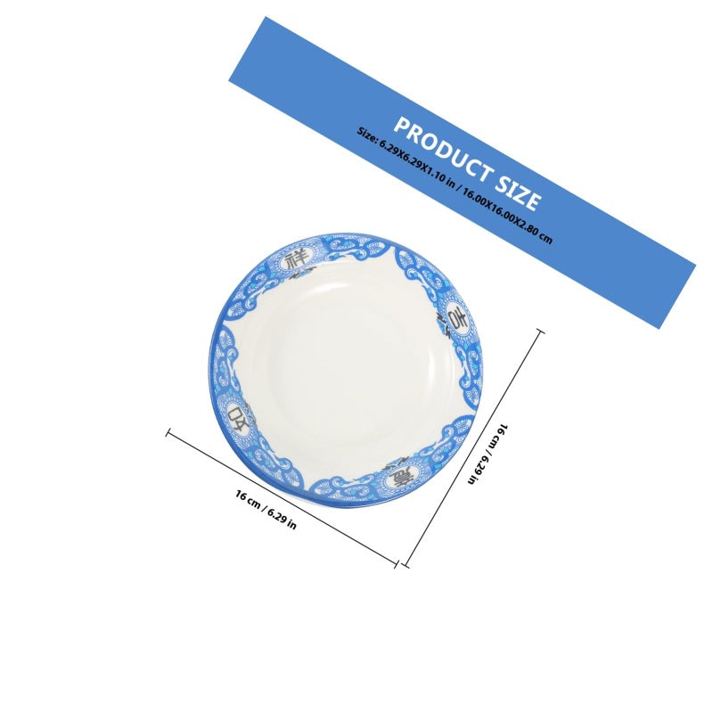 Melamine Vintage Blue Snack Plate Sturdy Cold Dish Serving Plates For Party Restaurant - Image 3