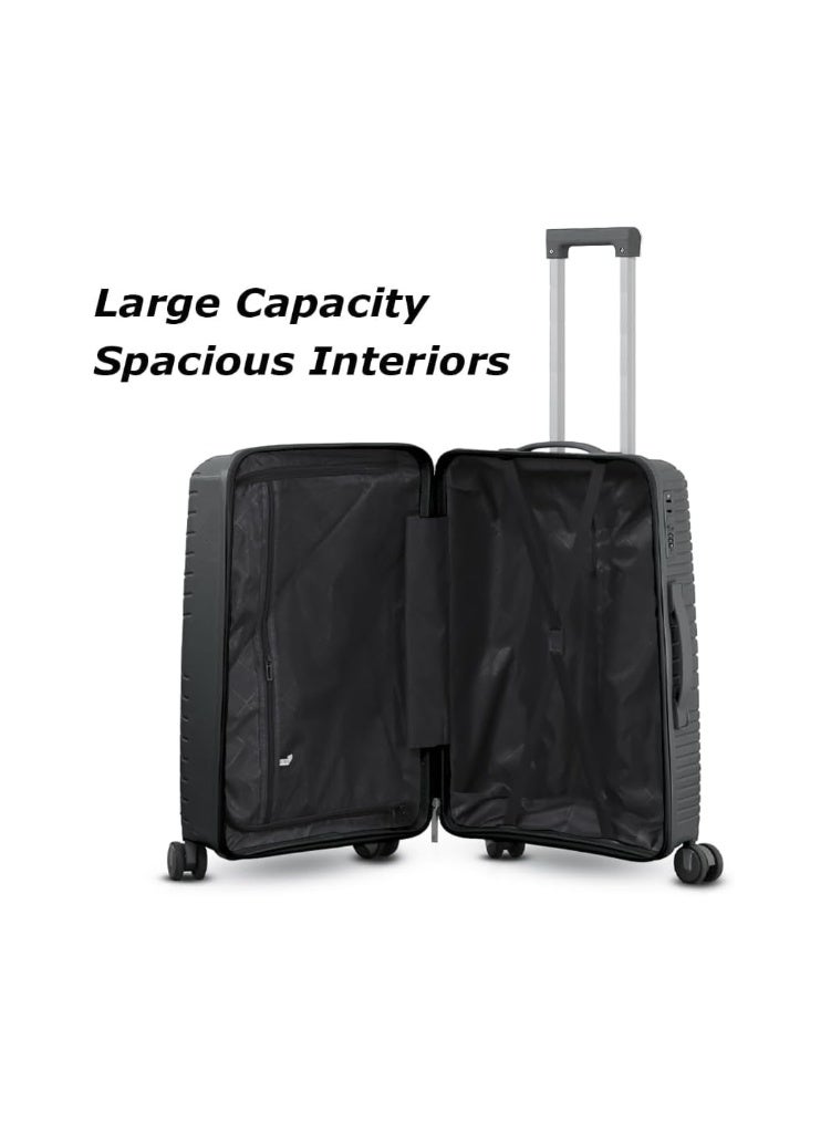 Hard Case Polypropylene Luggage Set, 3 Pieces Beige - Image 2