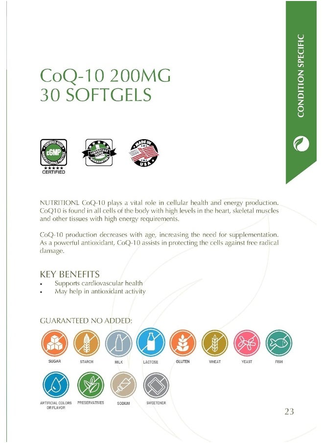 NUTRITIONL - Coq10 200Mg Softgels 30'S - Image 1