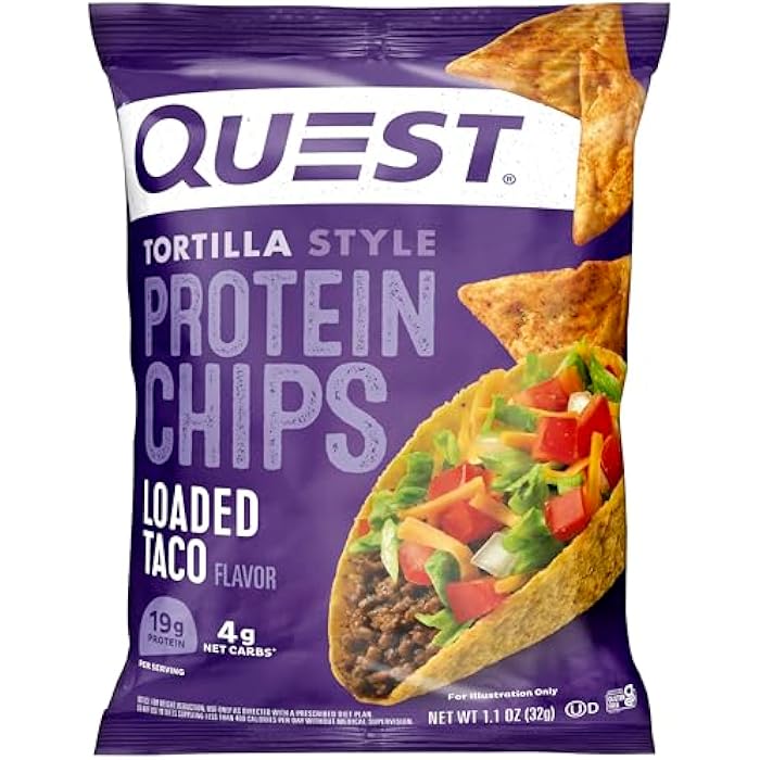 Quest Nutrition Loaded Taco Tortilla Style Protein Chips, 19g Protein, 4g Net Carb, Low Carb, Gluten Free, 1.1 oz (Pack of 4) - Image 2