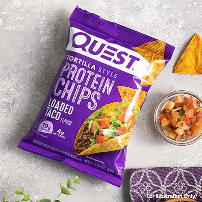 Quest Nutrition Loaded Taco Tortilla Style Protein Chips, 19g Protein, 4g Net Carb, Low Carb, Gluten Free, 1.1 oz (Pack of 4) - Image 5