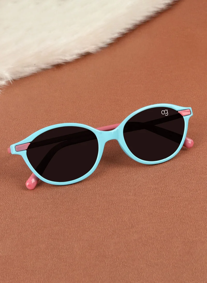 Woggles Stylish Pink & Blue Oval Kids Sunglasses