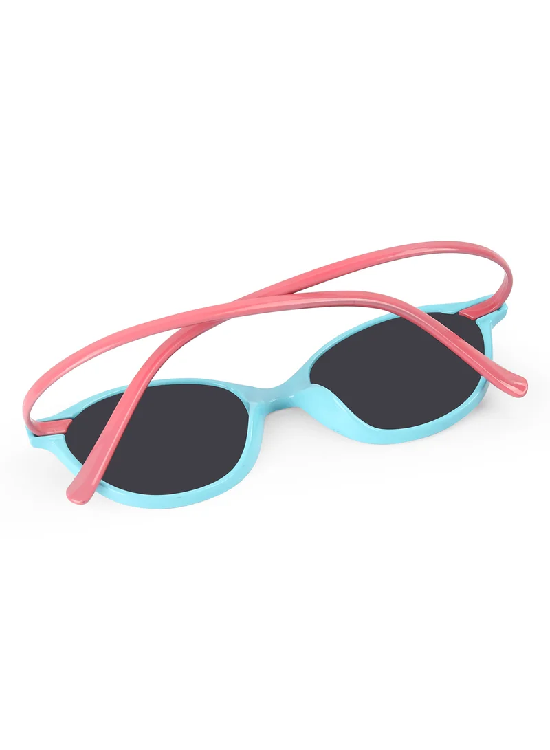 Woggles Stylish Pink & Blue Oval Kids Sunglasses
