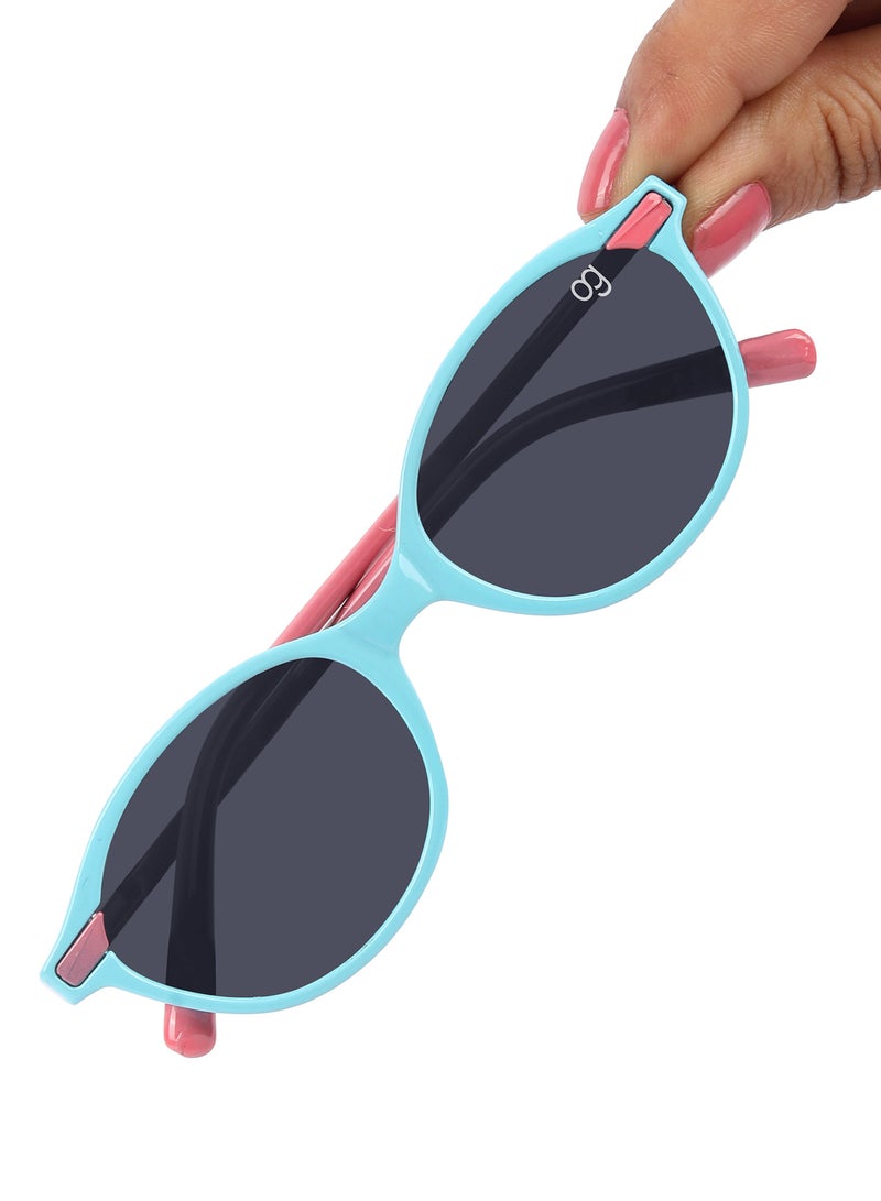 ووجلز نظارات شمسية أنيقة بيضاوية للأطفال باللونين الوردي والأزرق - Image 3