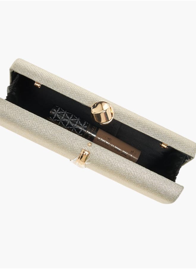 Flora Bella By Shoexpress - Women's Textured Clutch with Twist Lock Closure - Image 1