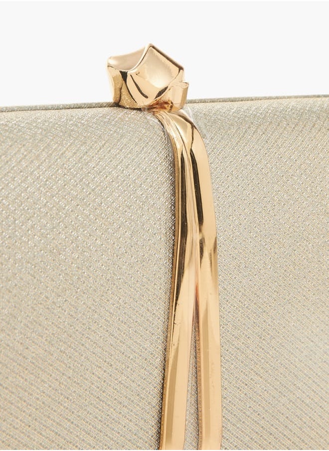 Flora Bella By Shoexpress Women's Textured Clutch with Twist Lock Closure  - Image 4