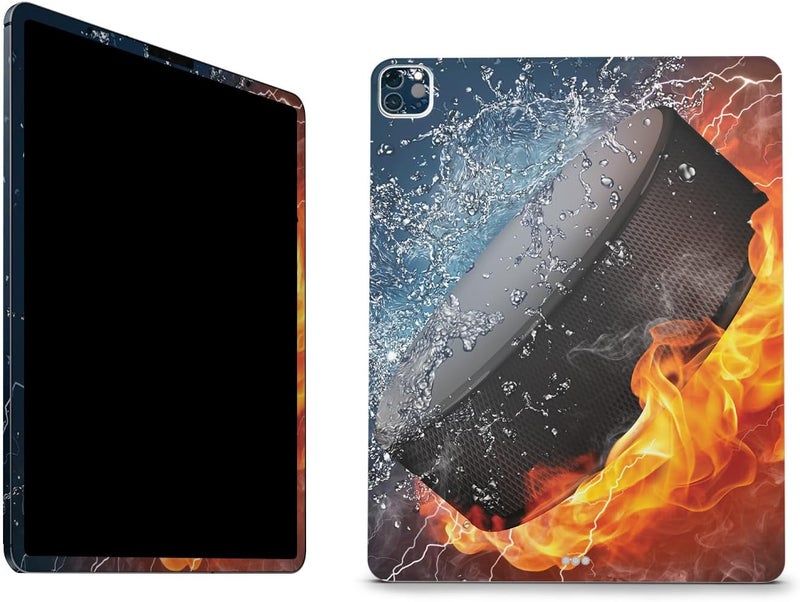 مايتي سكينز غلاف فينيل قابل للتطبيق على جهاز Apple iPad Pro 12.9" M2، الجيل السادس (2022) من شركة MightySkins - تصميم Hockey Fire: يتميز بالحماية العالية، والمتانة، والتصميم الفريد؛ سهل التطبيق، ومصنوع في الولايات المتحدة الأمريكية. - Image 1