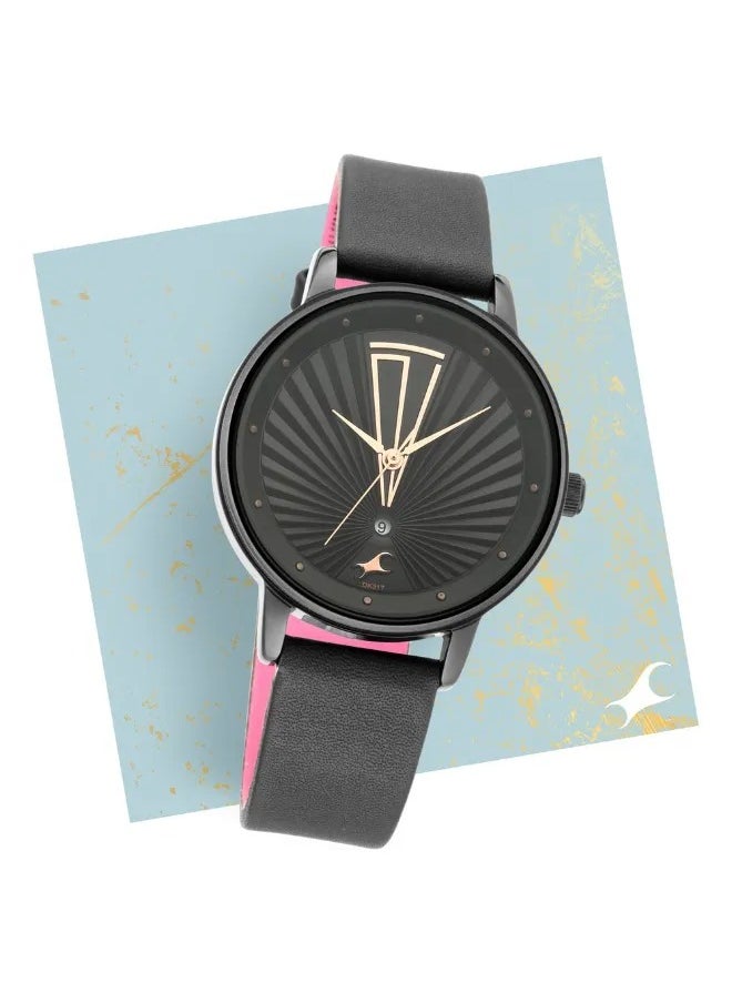 fastrack Women's Analog Round Shape Leather Wrist Watch - 6206NL02 - 42 Mm  - Image 1