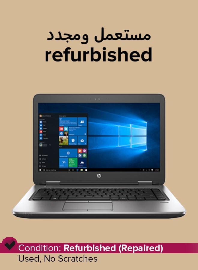مُجدّد - ProBook 640 G2 (2016) مع شاشة 14 بوصة، معالج Core i5/الجيل السادس/8GB RAM/256GB SSD/رسومات Intel المدمجة السوداء-الفضية الإنجليزية/ العربية السوداء-الفضية الإنجليزية/ العربية السوداء-الفضية