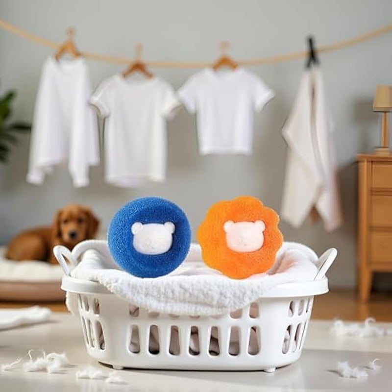 Blue Reusable Hair Remover Washing Machine Hair Catcher Laundry Ball Dryer Ball for Clothing Dog Cat Pet Hair Remover - Image 4