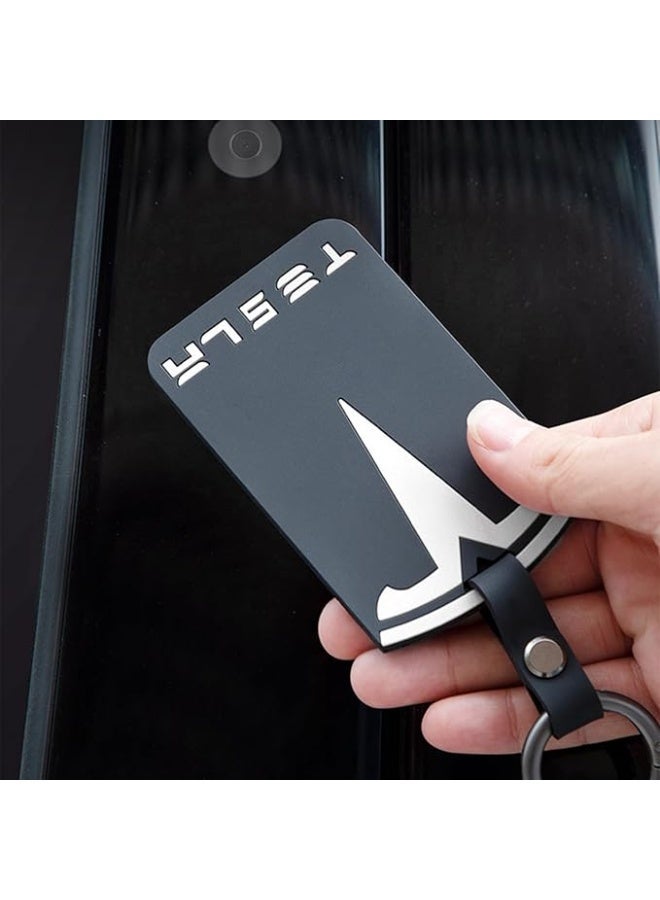 Tesla For Tesla Key Protector Cover Accessories Key Chain, Keys Card Holder for Tesla, Silicone Key Protector Compatible with Tesla Model Y/3, Model S/X, Black, One Size - Image 4