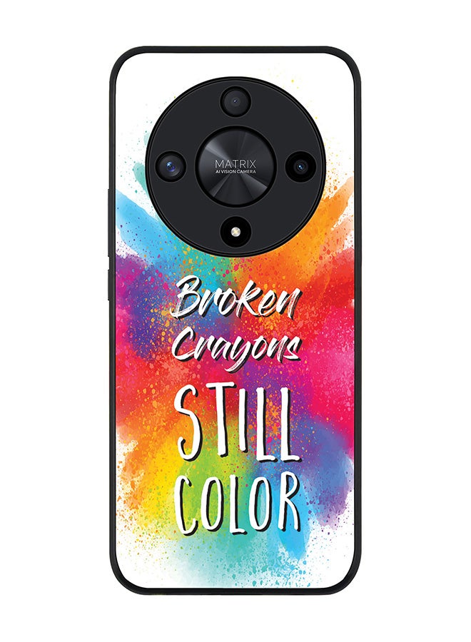 Stylizedd Rugged Black edge case for Honor X9b, Slim fit Soft Case Flexible Rubber Edges Anti Drop TPU Gel Thin Cover-  Broken Colors - Image 1