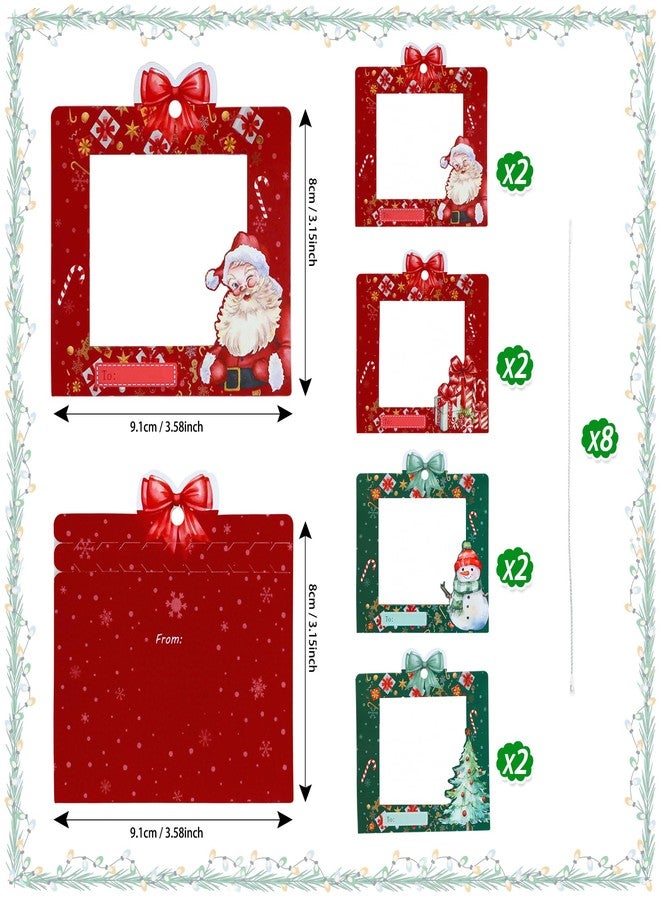 Sozize 8 Pack Christmas Zip-Open Cash & Gift Card Holder Ornaments, Festive Money Holders, Funny Xmas Cash Gift Ideas (Santa, Snowman, Box, Christmas Tree Designs - Image 2