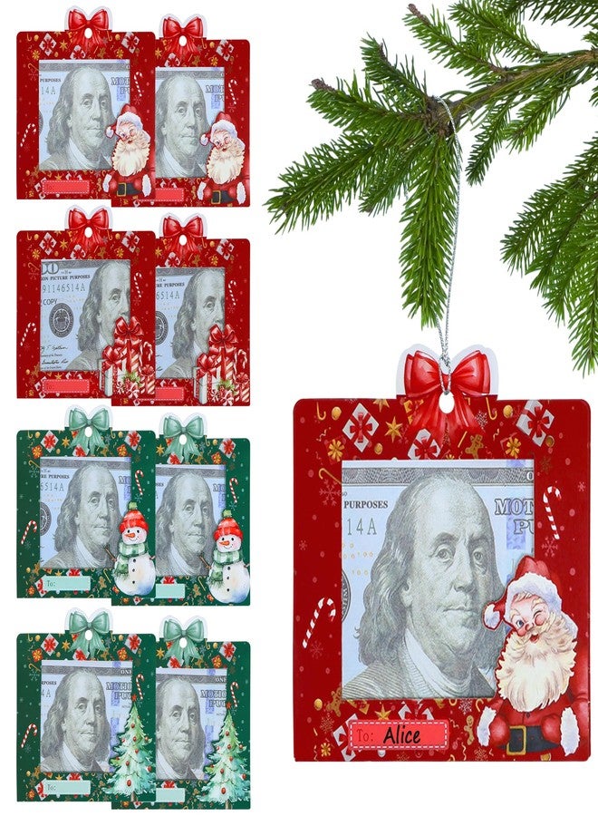 Sozize 8 Pack Christmas Zip-Open Cash & Gift Card Holder Ornaments, Festive Money Holders, Funny Xmas Cash Gift Ideas (Santa, Snowman, Box, Christmas Tree Designs - Image 1