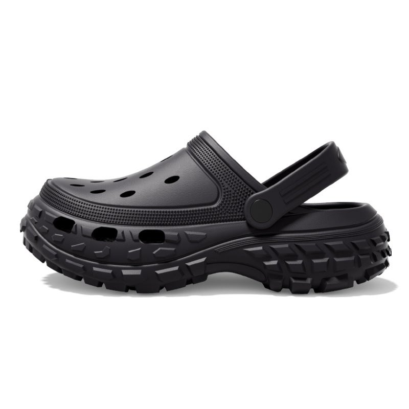Thick Sole Slippers Unisex Cute Breathable Anti-Slip Platform Black