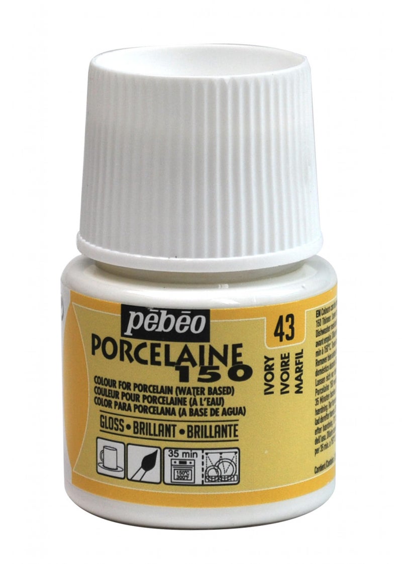 Pebeo Porcelaine 150 China Paint 45Milliliter Bottle Ivory - Image 1