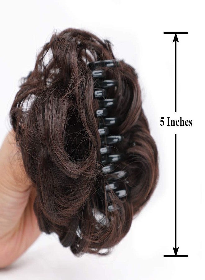 CEUTA Haiir Extention | Claw Clip in Hair Bun | Messy Curly Clip in Claw Hair | Hairpieces Natural Wavy Curly Combs add Hair Volume for Women (Clutcher - Brown) - Image 3