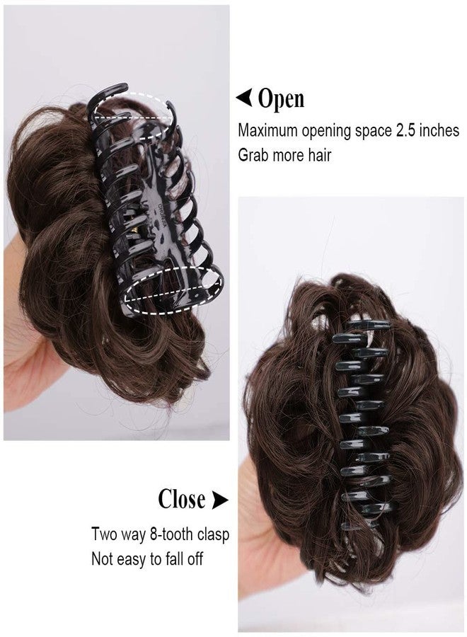 CEUTA Haiir Extention | Claw Clip in Hair Bun | Messy Curly Clip in Claw Hair | Hairpieces Natural Wavy Curly Combs add Hair Volume for Women (Clutcher - Brown) - Image 4