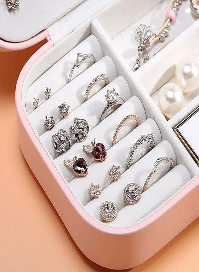 Botash منظم مجوهرات بوتاش، علبة تخزين محمولة بسحاب من الجلد الصناعي مع فواصل، حاوية للخواتم والأقراط والقلائد، منظم منزلي (قطعة واحدة/متعدد الألوان) - Image 3