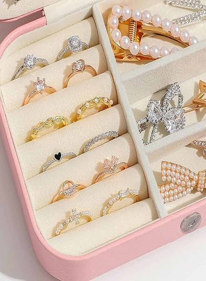 Botash منظم مجوهرات بوتاش، علبة تخزين محمولة بسحاب من الجلد الصناعي مع فواصل، حاوية للخواتم والأقراط والقلائد، منظم منزلي (قطعة واحدة/متعدد الألوان) - Image 2