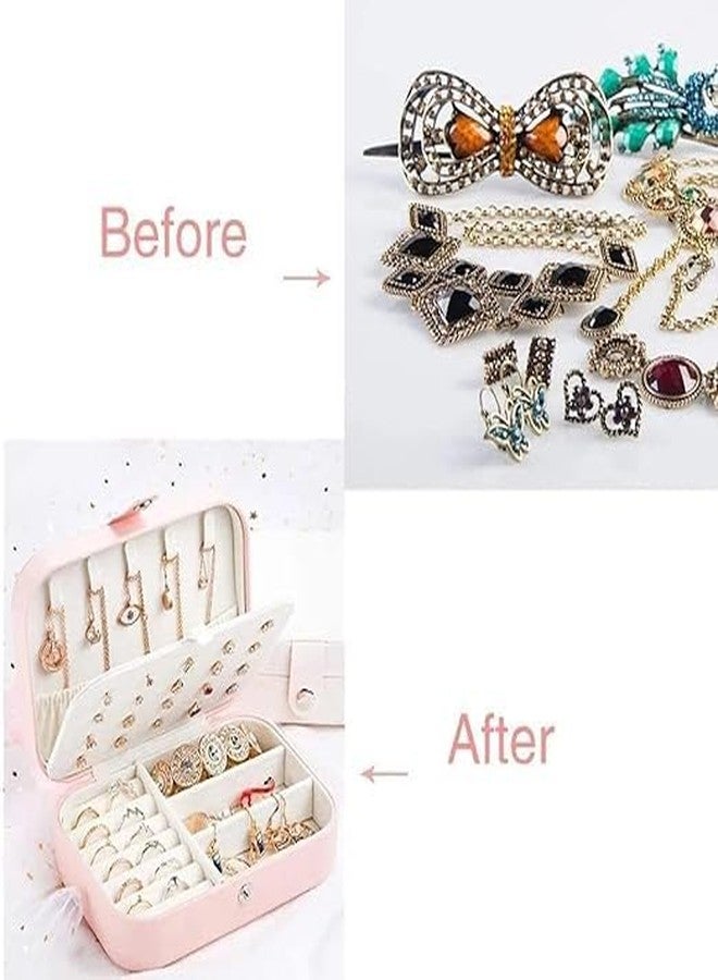 Botash منظم مجوهرات بوتاش، علبة تخزين محمولة بسحاب من الجلد الصناعي مع فواصل، حاوية للخواتم والأقراط والقلائد، منظم منزلي (قطعة واحدة/متعدد الألوان) - Image 5