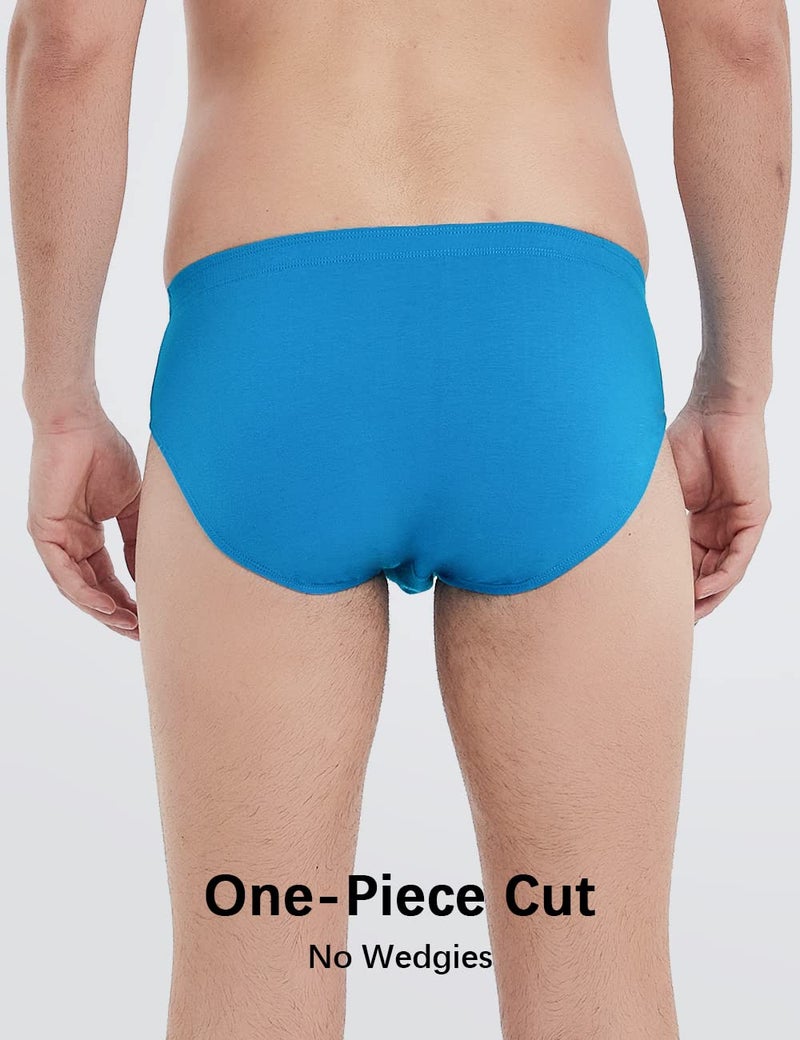 Molasus Men's Breathable Cotton Briefs Underwear No Fly Covered Waistband Underpants,Multicolor 4 Pack Size M - Image 4