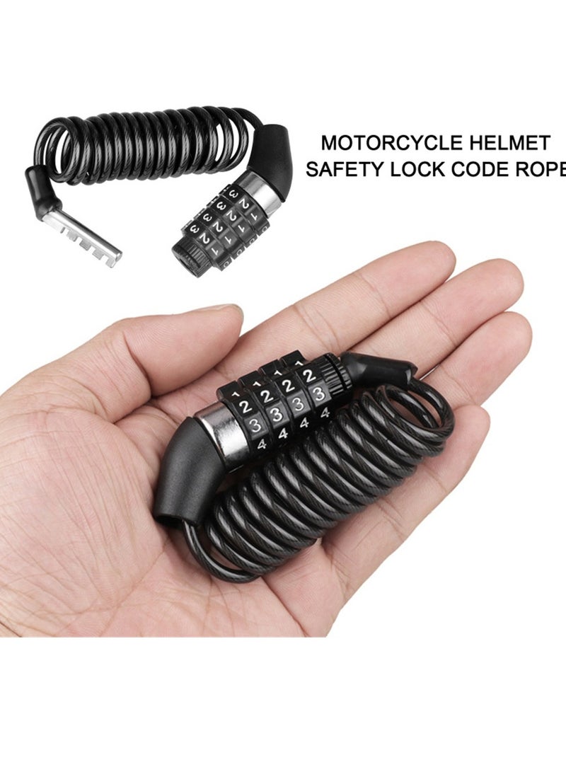 AROAQ Durable Classic Helmet Lock Chain, Portable Anti Theft Password Bicycle Locks, Rust Proof Corrosion Resistant Anti Saw Combination 4 Number Code Bike Lock For Bike Helmet, (1pc, Black)  - Image 3