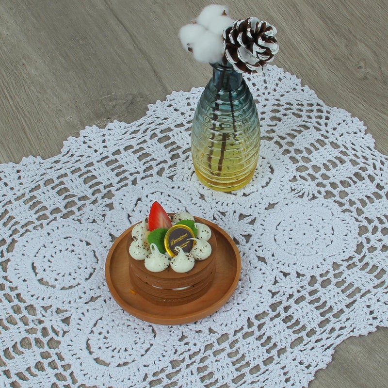 كيلوفلاي كيلوفلي مصنوع يدويًا كروشيه كوتون دانتيل طاولة المظاهر المتفارقة الحزمة القيمة [مجموعة من 4] أبيض - Image 4