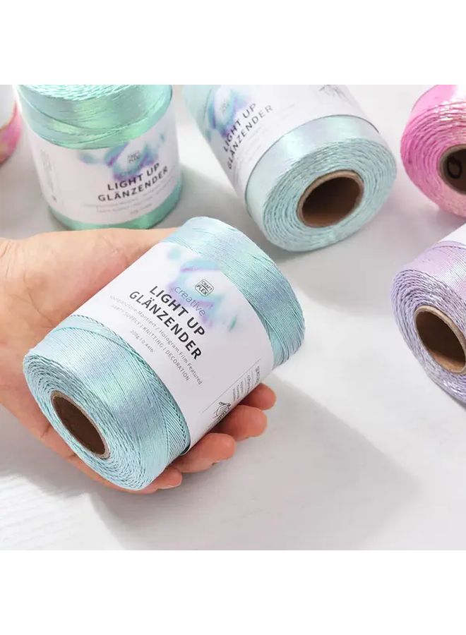 Pink Shiny Rainbow Knitting Yarn 450m Roll for Crochet Bags Crafts Decor - Image 5