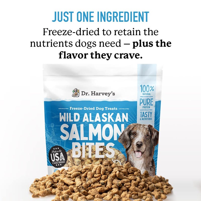 Dr. Harvey's Wild Alaskan Salmon Bites - Freeze Dried Dog Training Treats with Salmon Meat for Dogs - 7 Ounces - Image 2
