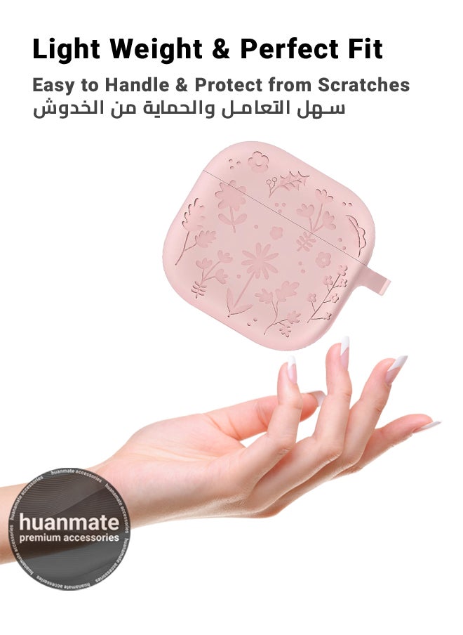 huanmate Apple AirPods 4 Silicone Case Cover - Pink - Made with Soft Silicone, Lightweight & Durable - Stylish Design, Accurate Cut-outs, Easy Installation & Removal  - Image 3