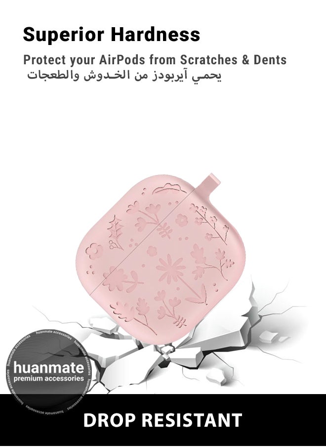 huanmate Apple AirPods 4 Silicone Case Cover - Pink - Made with Soft Silicone, Lightweight & Durable - Stylish Design, Accurate Cut-outs, Easy Installation & Removal  - Image 4