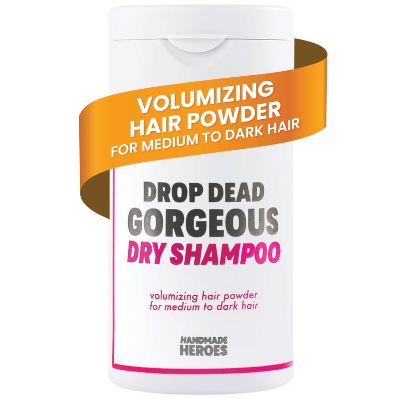 Handmade Heroes Drop Dead Gorgeous Non Aerosol Dry Shampoo Powder 18oz 100 Natural Vegan Volumizing Powder For Dark Brown Hair Brunette Hair Travel Size Haircare for Women - Image 3