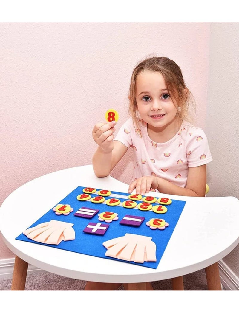 SOLARAE Felt Board Finger Numbers Counting Toy, Math Numbers Teaching Learning Educational Sensory Toys, Early Learning Play Kit Wall Hanging Gift forToddlers Kids,early education toys felt figures - Image 3