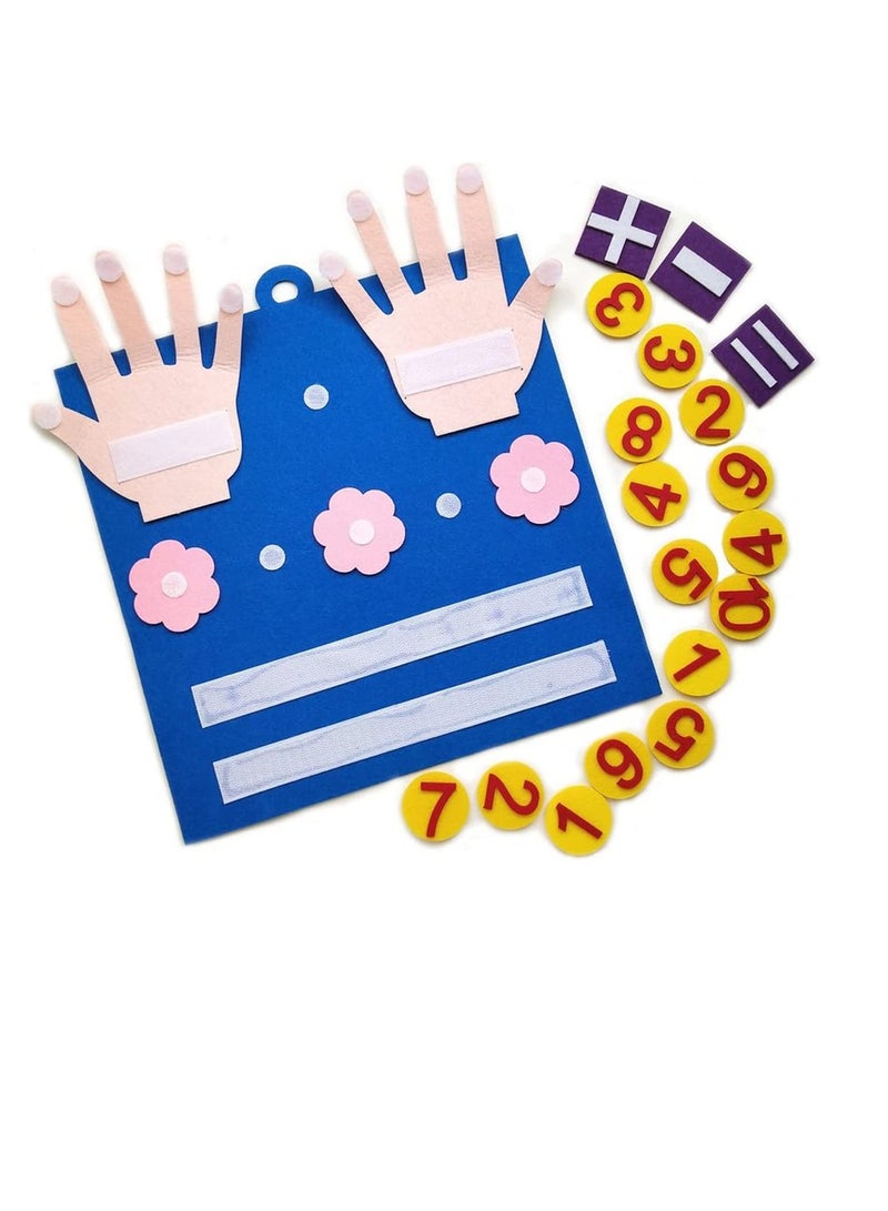 SOLARAE Felt Board Finger Numbers Counting Toy, Math Numbers Teaching Learning Educational Sensory Toys, Early Learning Play Kit Wall Hanging Gift forToddlers Kids,early education toys felt figures - Image 1