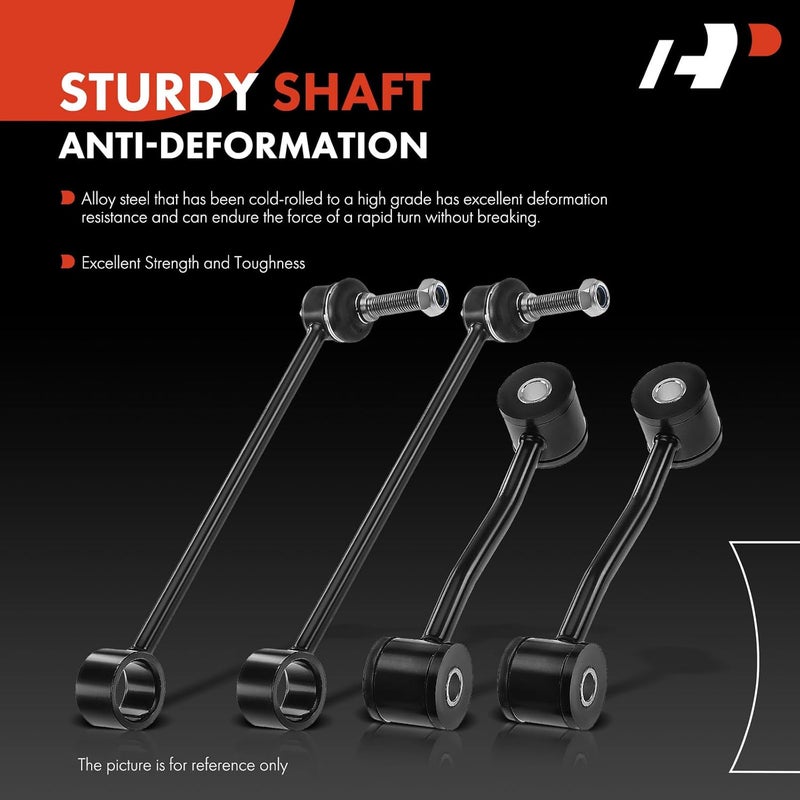 A-Premium Set of 4, Front & Rear Sway Bar Links Kit Stabilizer Bar Links, Compatible with Jeep Liberty 2008-2012, Dodge Nitro 2007-2011 - Image 4