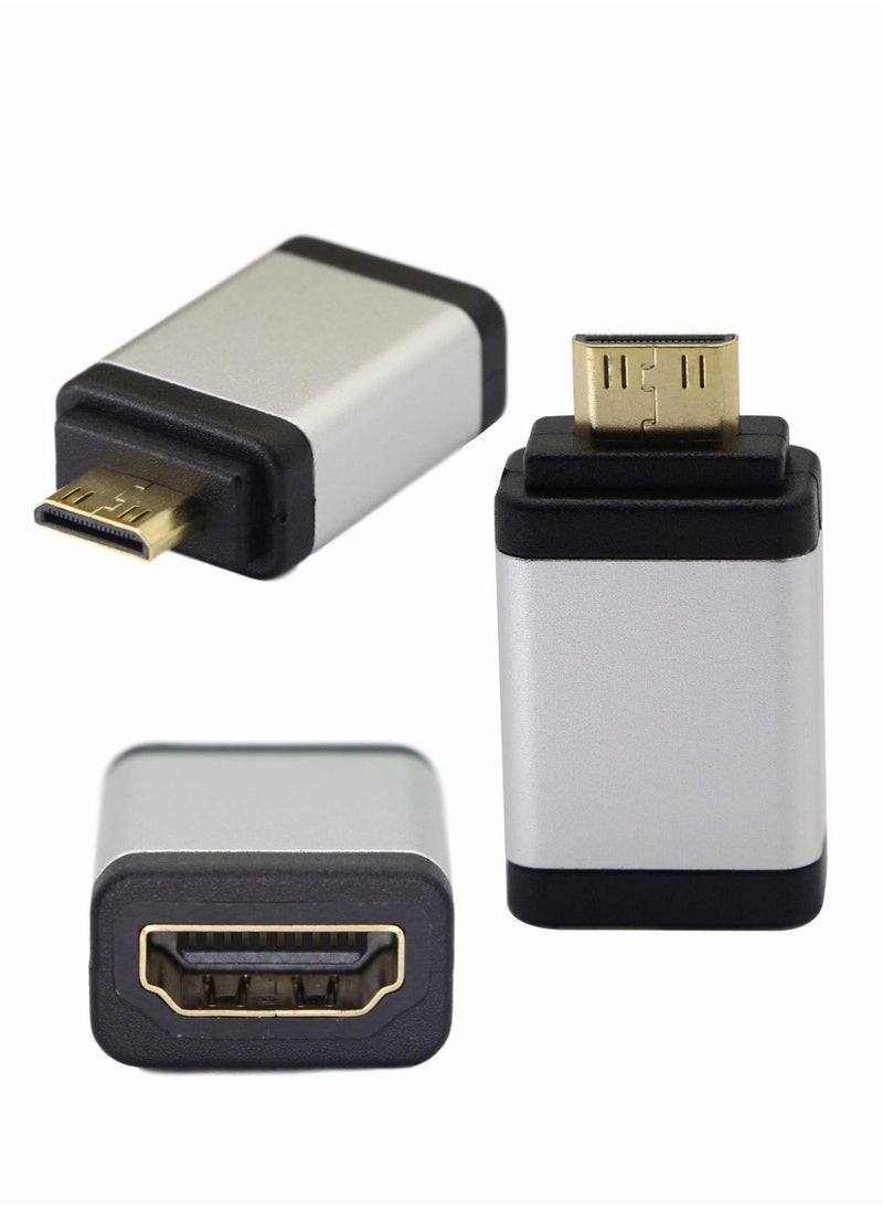 Excefore - Mini HDMI to Adapter, Male Female 4kx2k Gold Plated Adapter for Raspberry Pi, Camera, Camcorder, DSLR, Tablet, Video Card (Silver, 2Pack) - Image 1