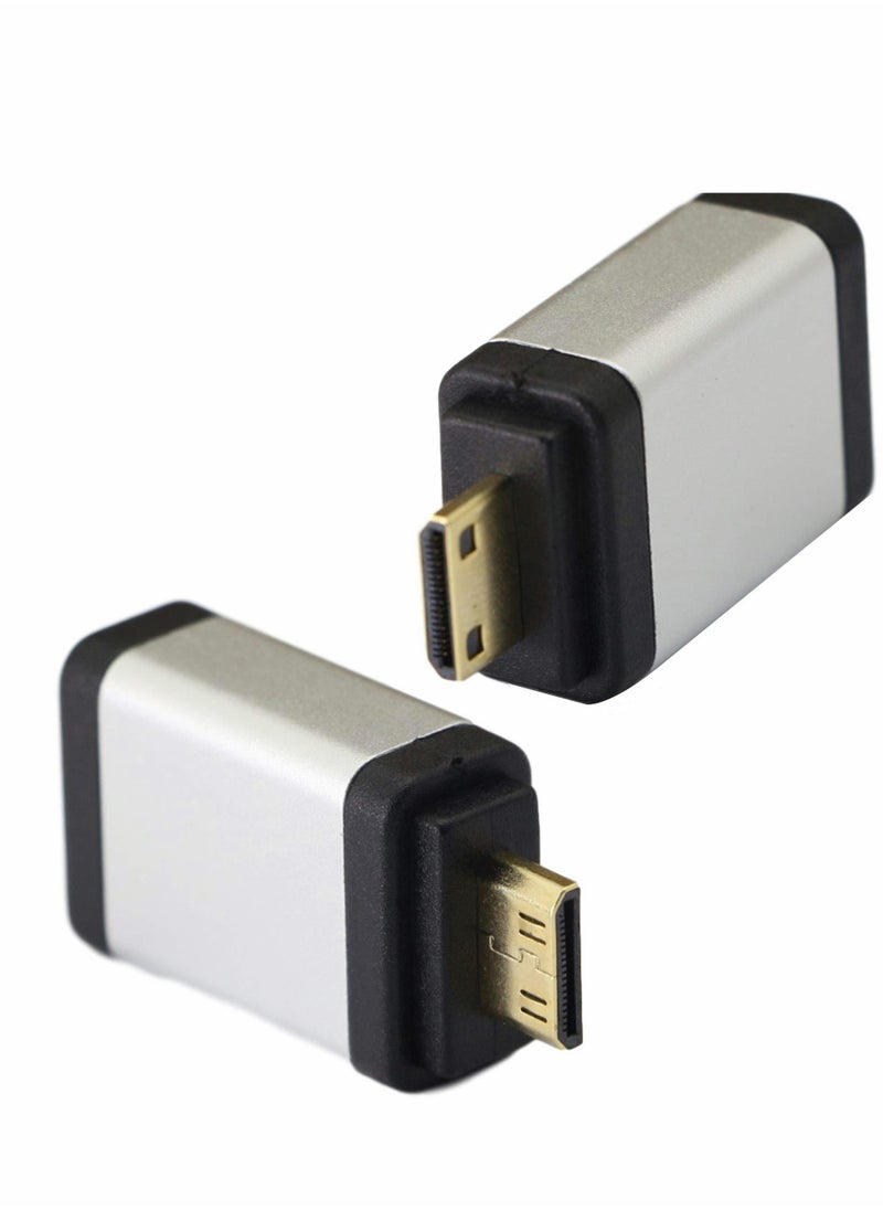 Excefore - Mini HDMI to Adapter, Male Female 4kx2k Gold Plated Adapter for Raspberry Pi, Camera, Camcorder, DSLR, Tablet, Video Card (Silver, 2Pack) - Image 1
