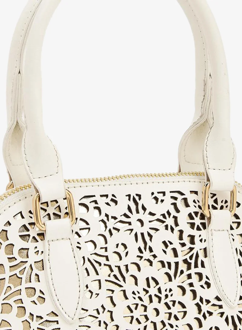 Flora Bella By Shoexpress CREAM Flora Bella Cutout Detail Crossbody Bag with Detachable Shoulder Strap for Women | Best Price UAE