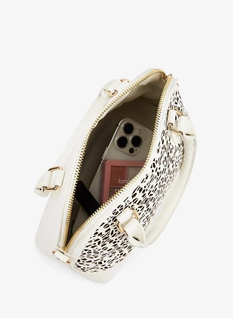 Flora Bella By Shoexpress CREAM Flora Bella Cutout Detail Crossbody Bag with Detachable Shoulder Strap for Women | Best Price UAE